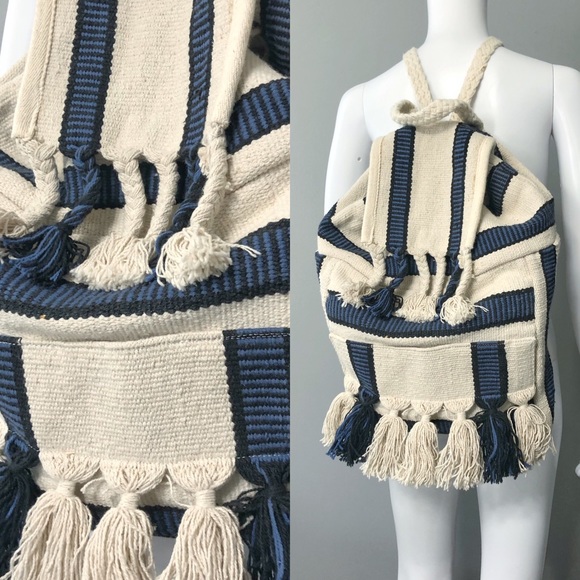 🚫 SOLD 🚫 Ecote Tassel Backpack Rug Material - Picture 1 of 6